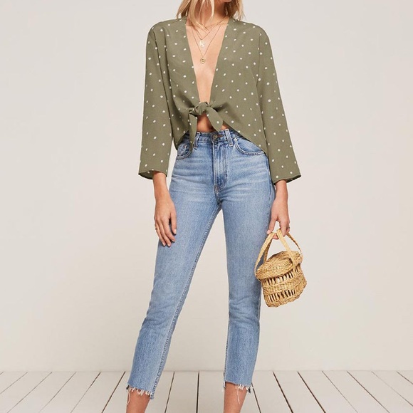 Reformation Tops - Reformation Casablanca Tie Top